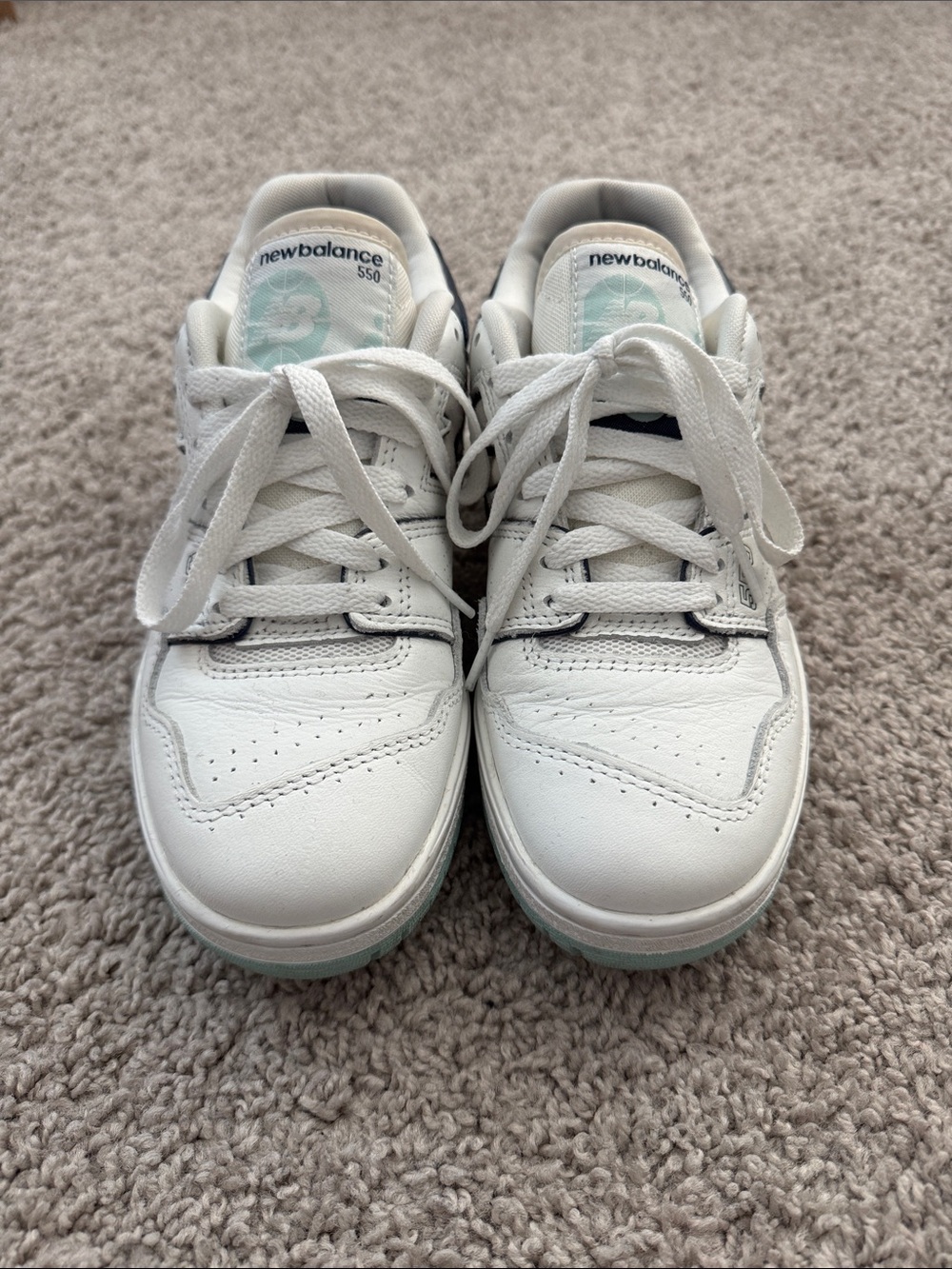 New Balance 550 Sneakers with Light Blue and Navy Accents - Picture 6 of 10